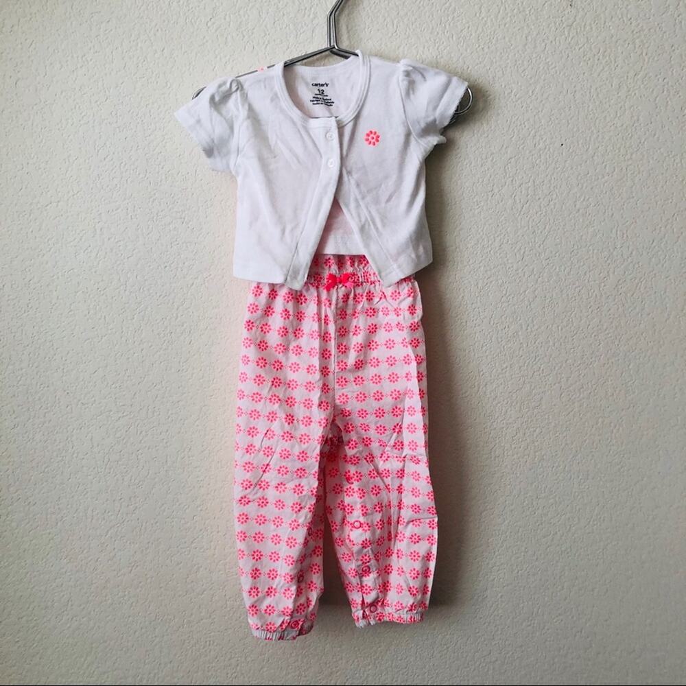 Carter’s 2 piece jumpsuit cardigan set floral
